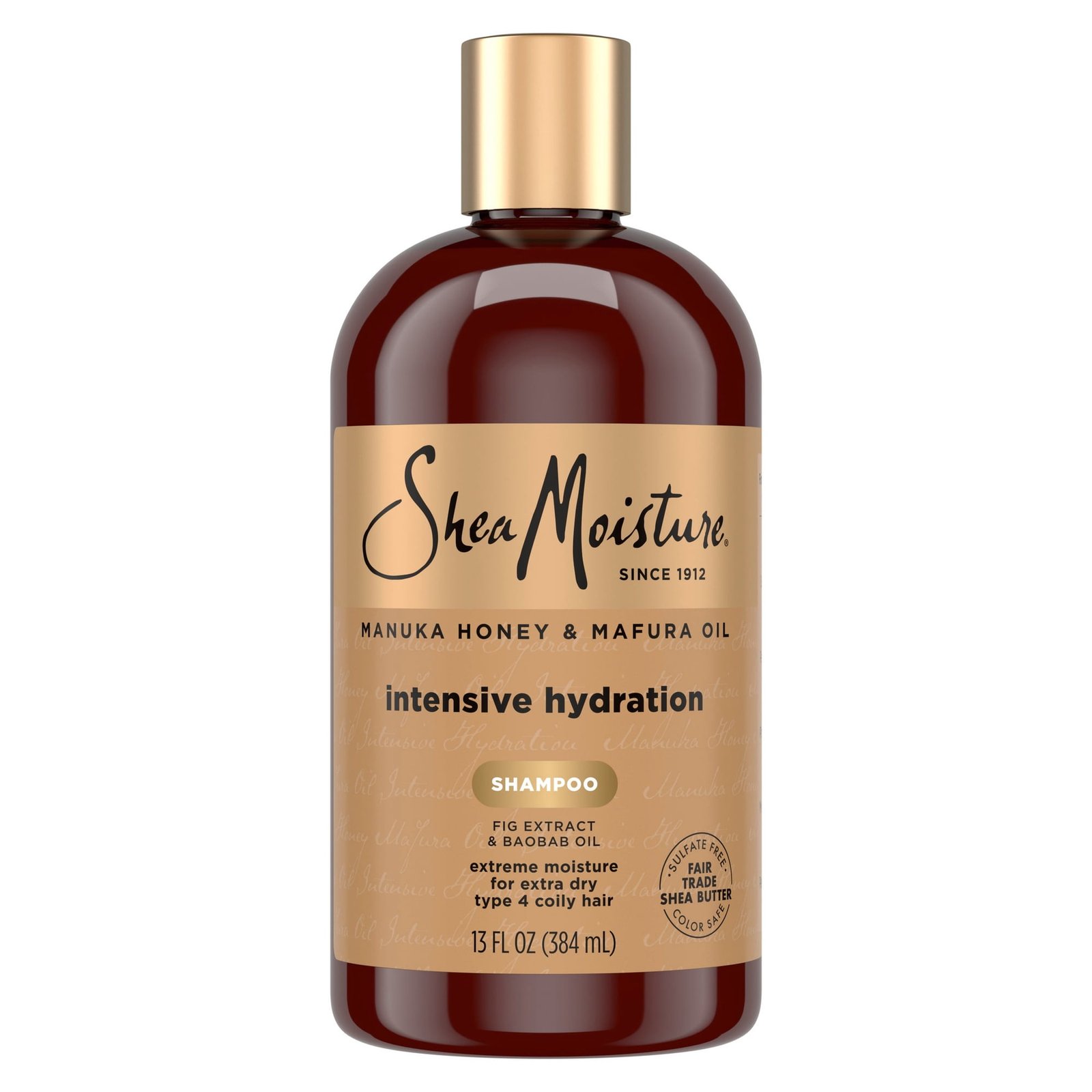 SheaMoisture Intensive Hydration Shampoo For Type 3 & 4 Dry Hair, Manuka Honey and Mafura Oil With Fig Extract, 13 fl oz