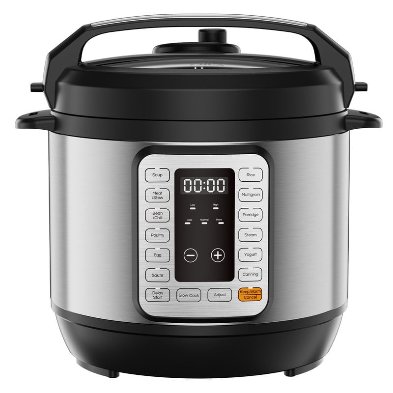 Simenmax 6qt Electric Pressure Cooker, 12-in-1 Multi-Cooker with LED Screen, Slow Cooker, Rice Maker, Steamer, Silver
