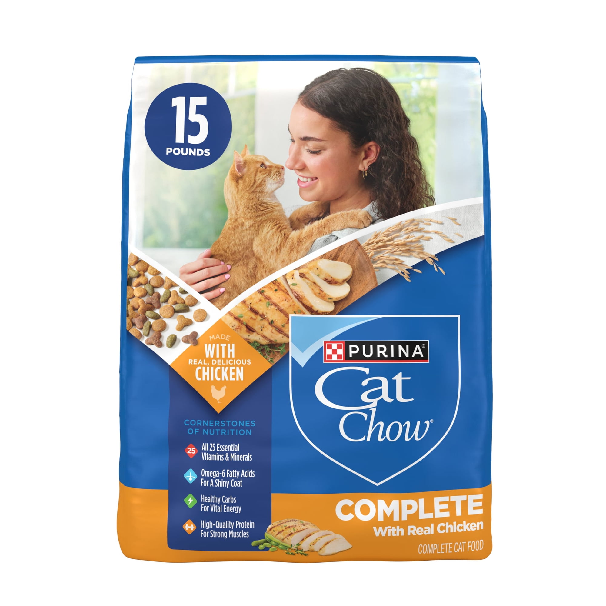 Purina Cat Chow Complete High Protein Dry Cat Food with Real Chicken, 15 lb Bag