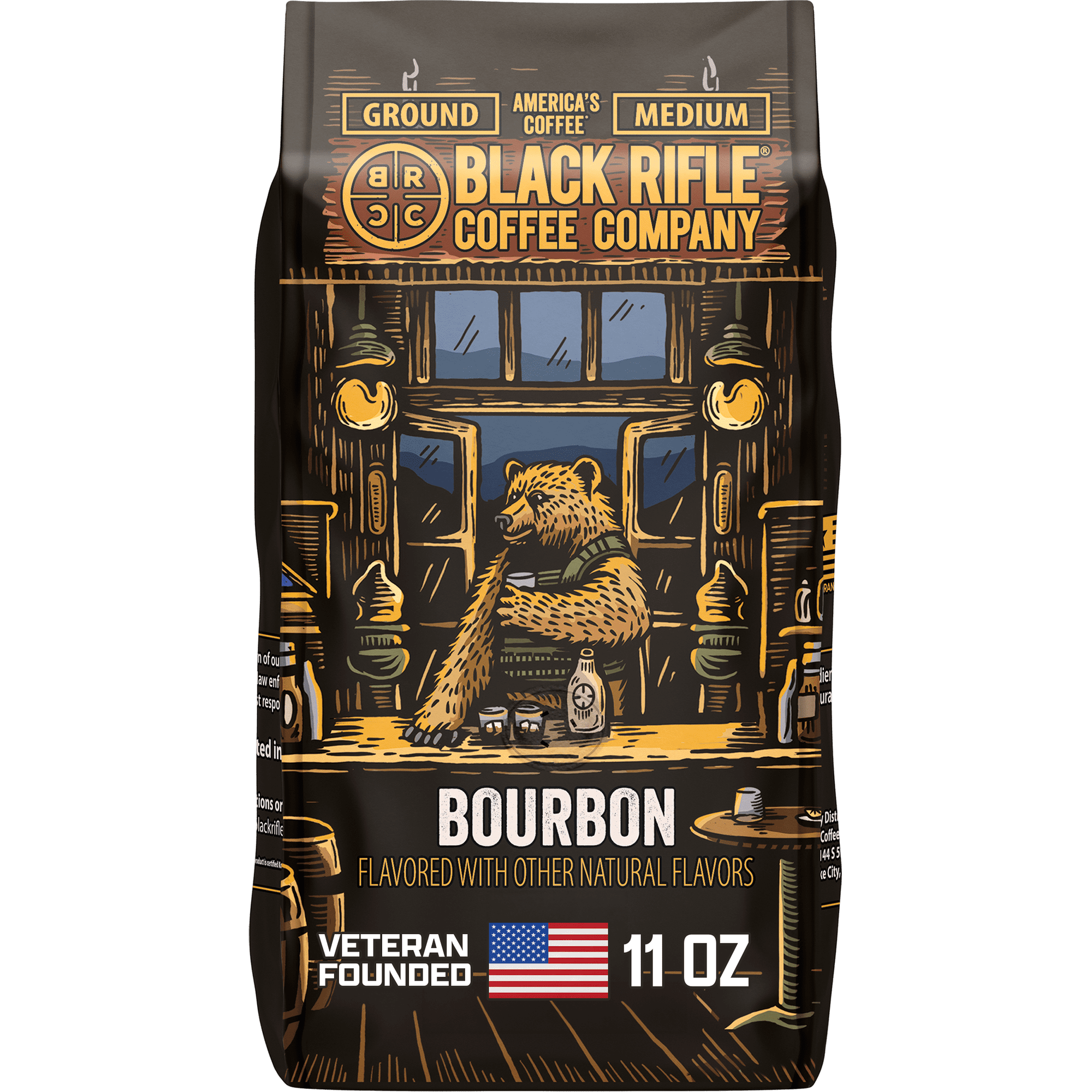 Black Rifle Coffee Bourbon, Medium Roast, Ground Coffee, 11oz
