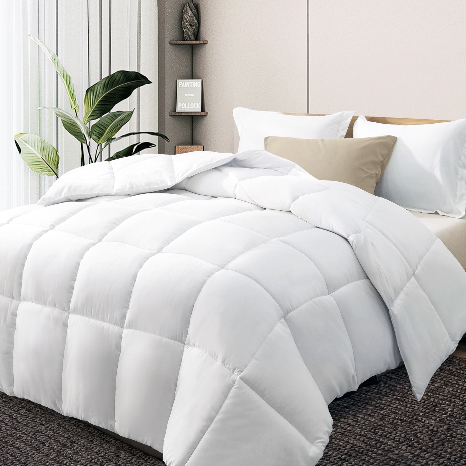 IGI Full/Queen Comforter, White | All Season Hotel Down Alternative Duvet Insert, Adult, Unisex, 88x92in