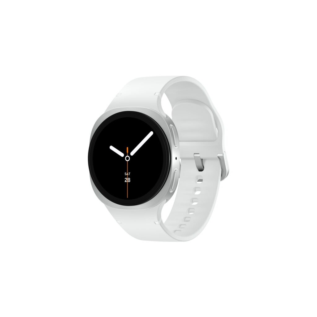 Samsung Galaxy Watch8 40mm Bluetooth Smart Watch, Silver, White Band
