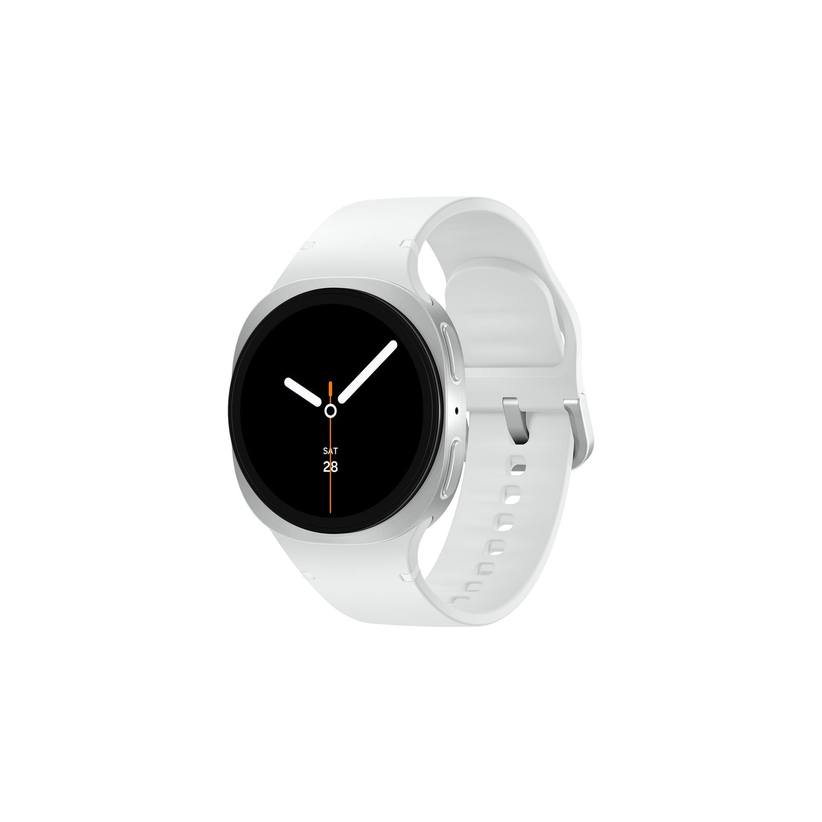 Samsung Galaxy Watch8 40mm Bluetooth Smart Watch, Silver, White Band