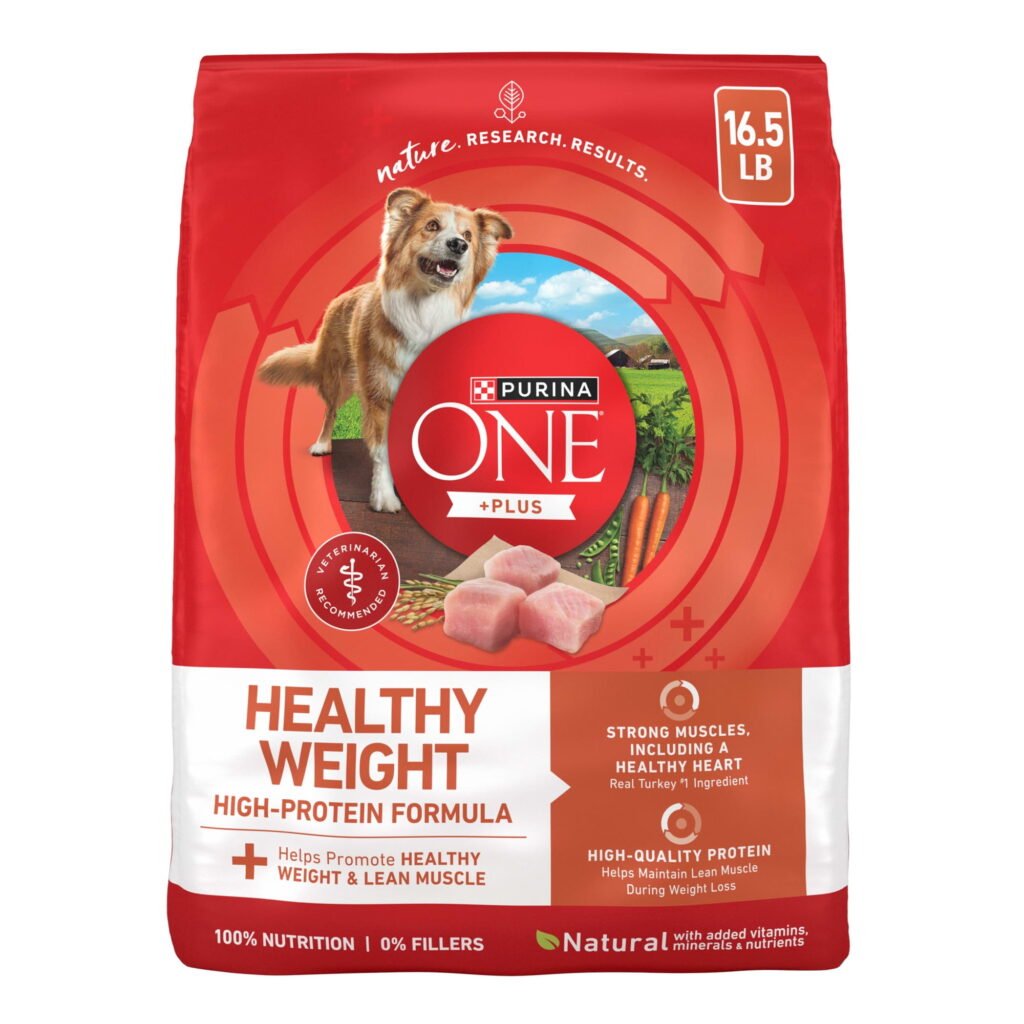 Purina One +Plus Dry Dog Food High Protein Healthy Weight, Real Turkey 16.5 lb Bag