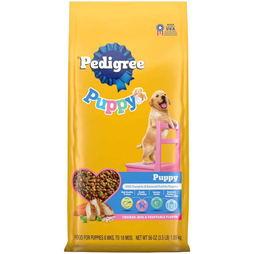 Pedigree Puppy Growth & Protection Dry Dog Food, Chicken & Vegetable Flavor, 3.5 Lb Bag