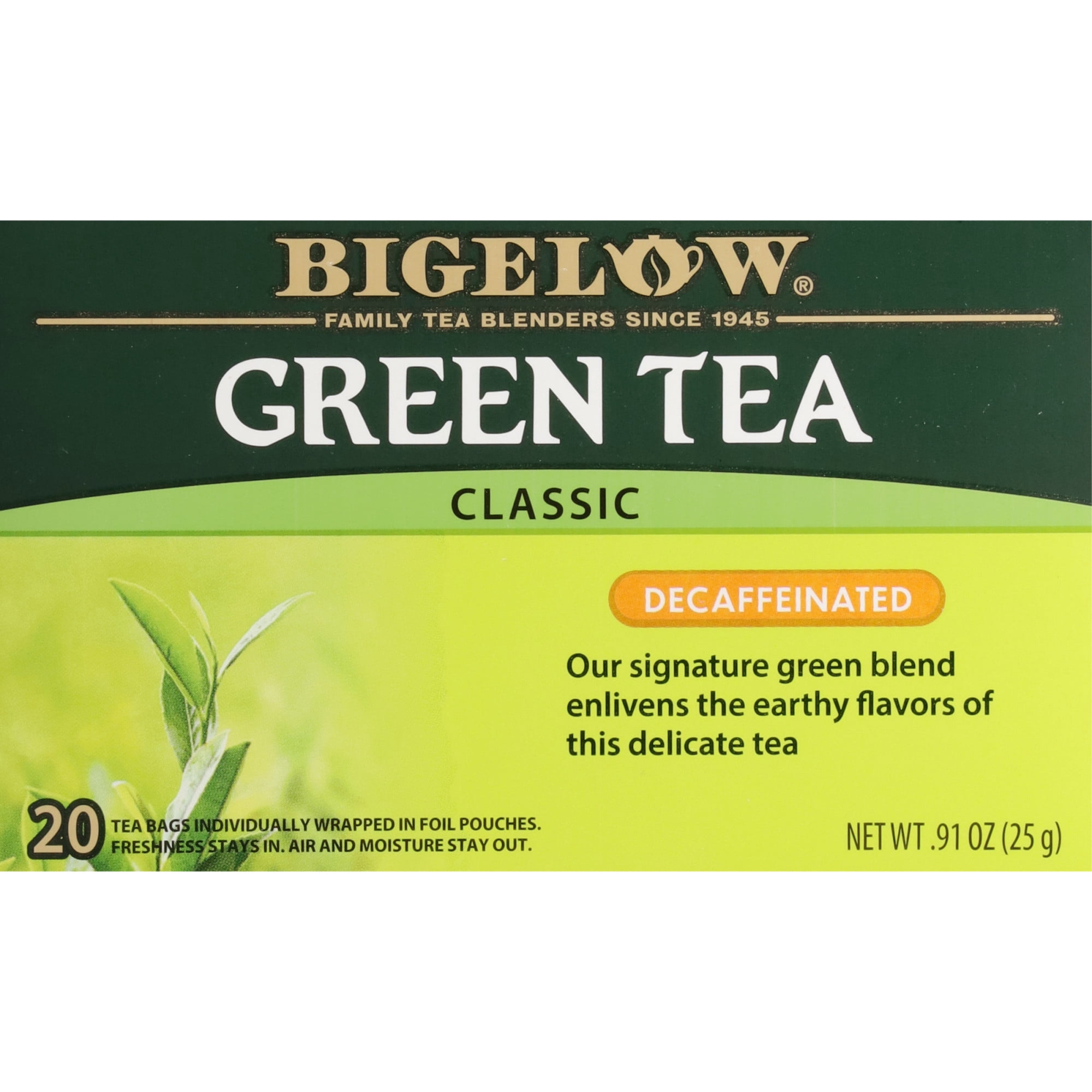 Bigelow Decaffeinated, Green Tea Bags, 20 Count