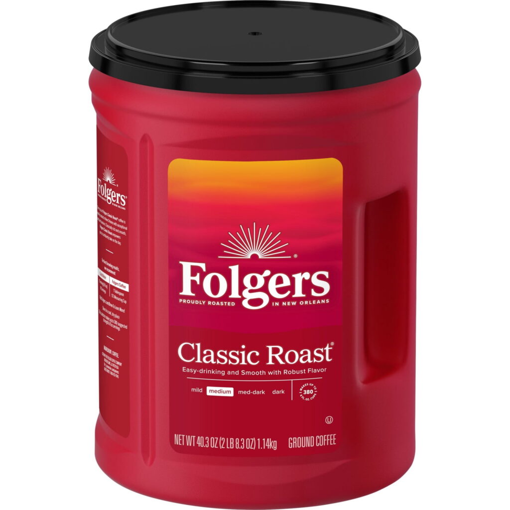 Folgers Classic Roast Medium Roast Ground Coffee, Limited Edition Canister for Americaโs 250th Anniversary, 40.3 oz