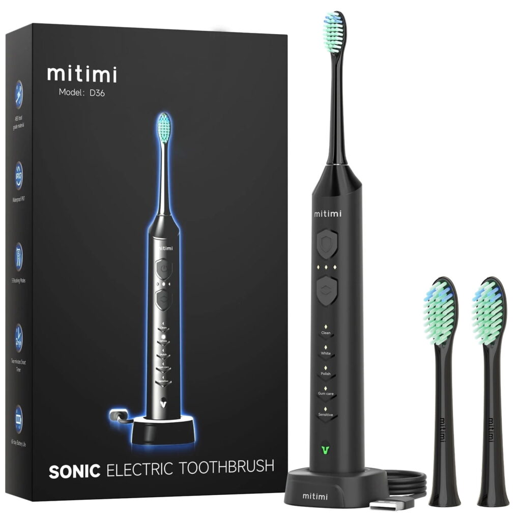 Magnetic‑Levitation Sonic Electric Toothbrush D36 Kit, 3 Intensity Levels & 5 Modes, Wireless Fast Charge, for Adults & Kids, Gift