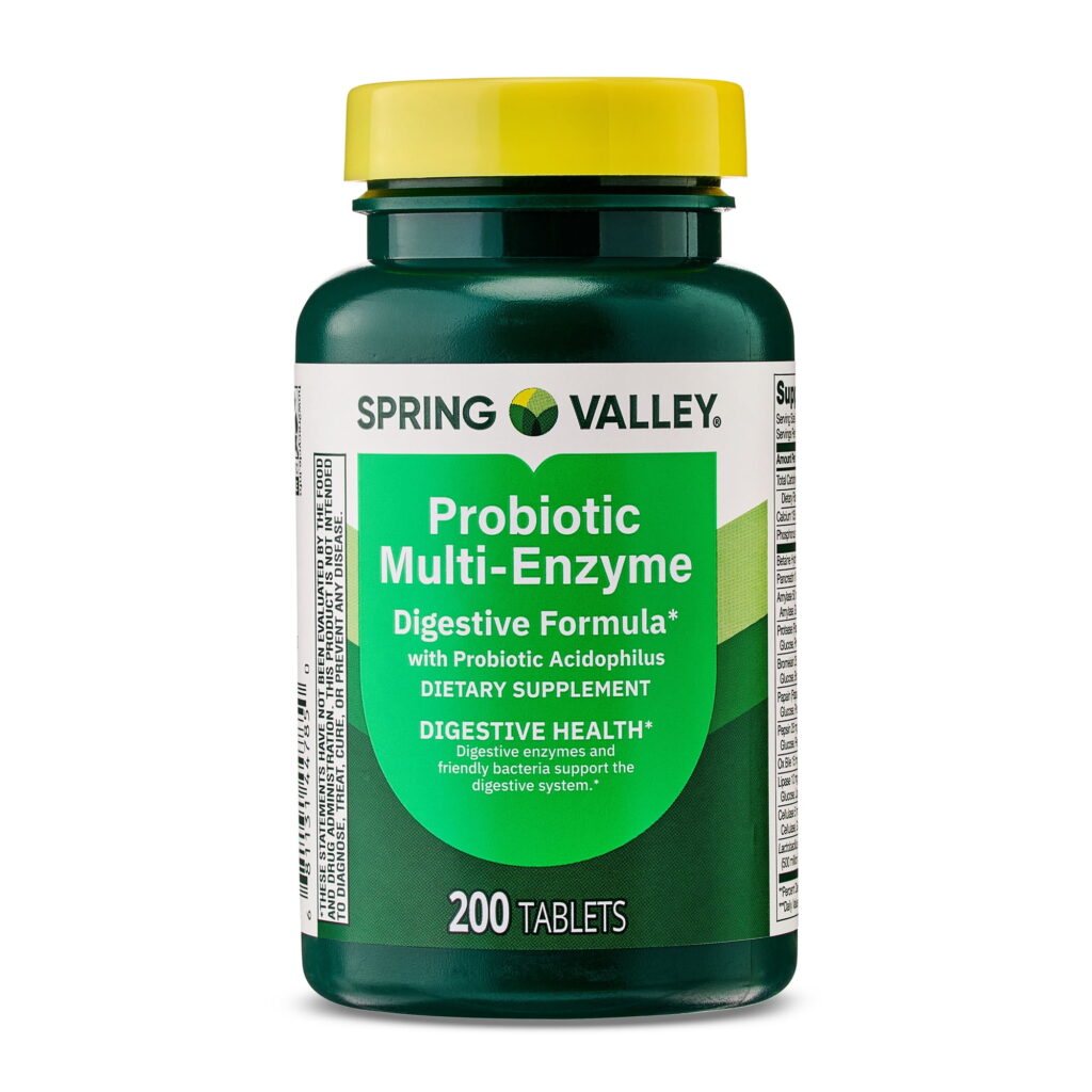 Spring Valley Probiotic Multi-Enzyme Digestive Formula Tablets, 200 Count