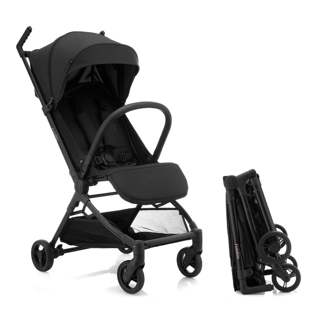 Gromast Travel Stroller for Airplane, Ultra Compact & Lightweight – Only 9.9 lbs, Portable Infant Toddler Baby Stroller, w/ UPF 50+ Canopy - Black