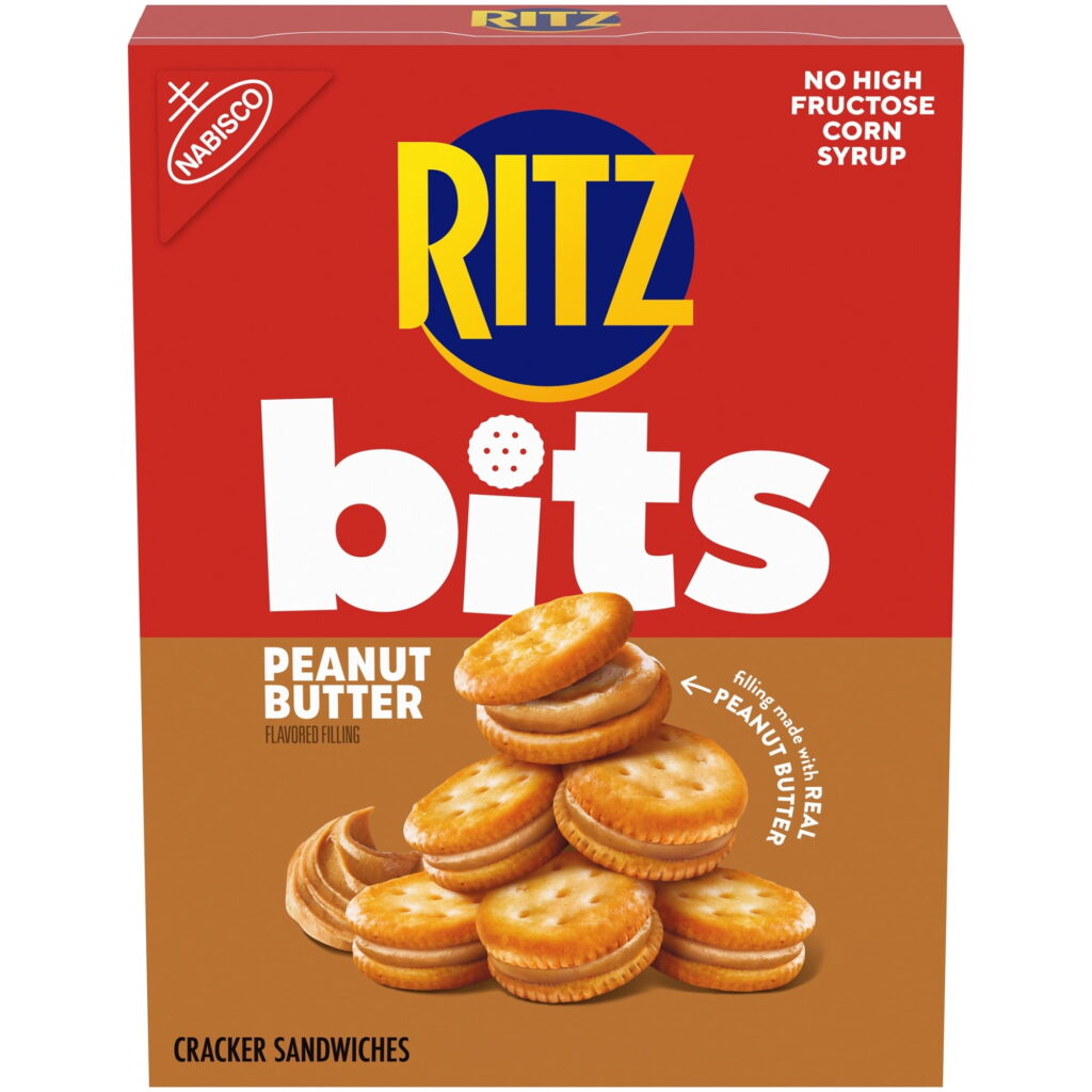 RITZ Bits Peanut Butter Sandwich Crackers, Snacks for Kids and Adults, Lunch Snacks, 8.8 oz