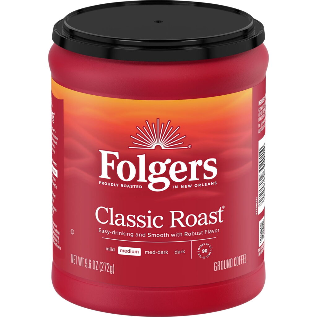 Folgers Classic Roast Medium Roast Ground Coffee, Limited Edition Canister for America’s 250th Anniversary, 9.6 oz
