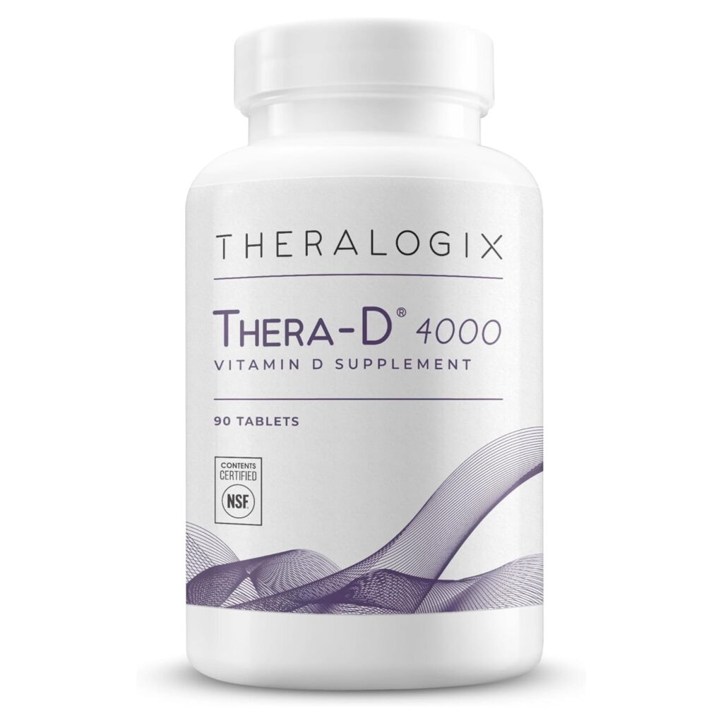Theralogix Thera-D 4000 Vitamin D Supplement - 4,000 IU (100 mcg) Vitamin D3 - 90-Day Supply - Immune Support Supplement for Women & Men - Aids Bone & Heart Health - NSF Certified - 90 Tablets