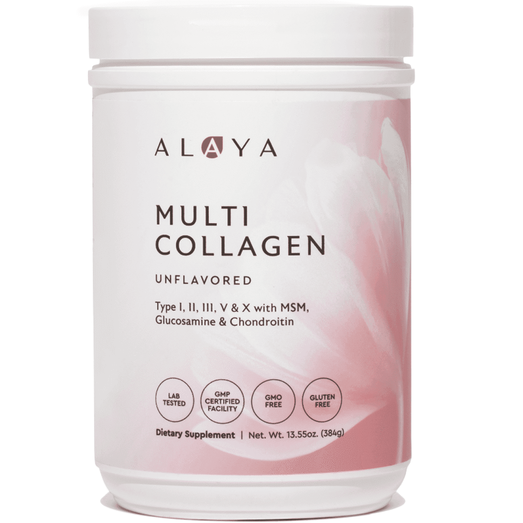 Alaya Naturals Multi Collagen Peptides Powder, Types I, II, III, V & X, Hair Skin & Nails Support, 13.55 oz (40 Servings)