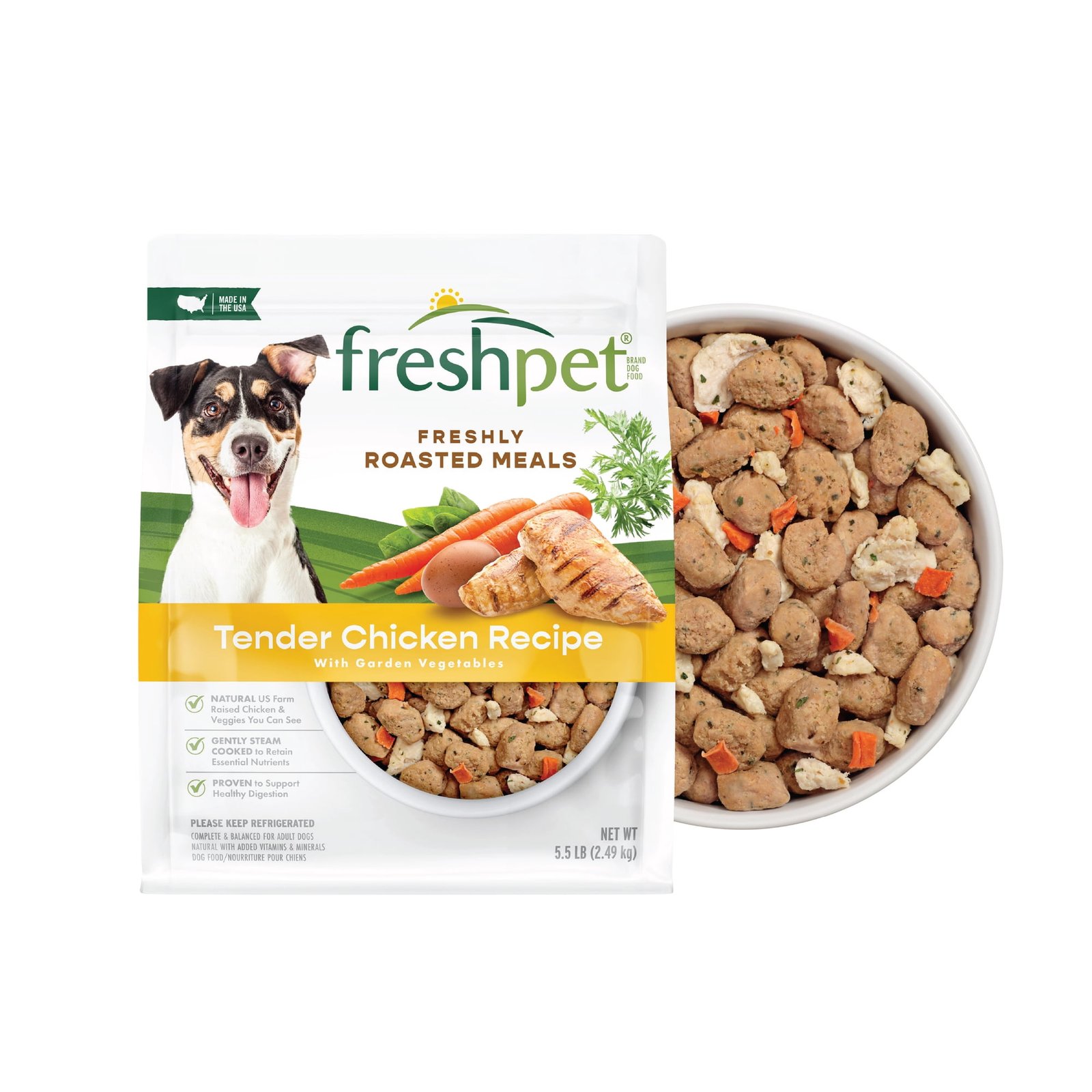 Freshpet Fresh Dog Food, Tender Chicken Recipe, Freshly Roasted Meals, 5.5 lb.