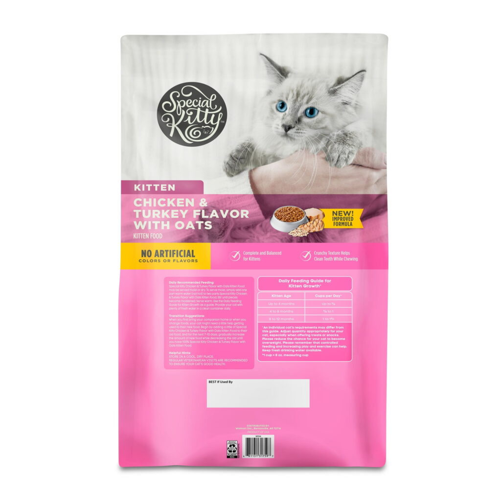 Special Kitty Chicken & Turkey Flavor with Oatmeal Kibble Dry Cat Food for Kittens, 14 lb Bag