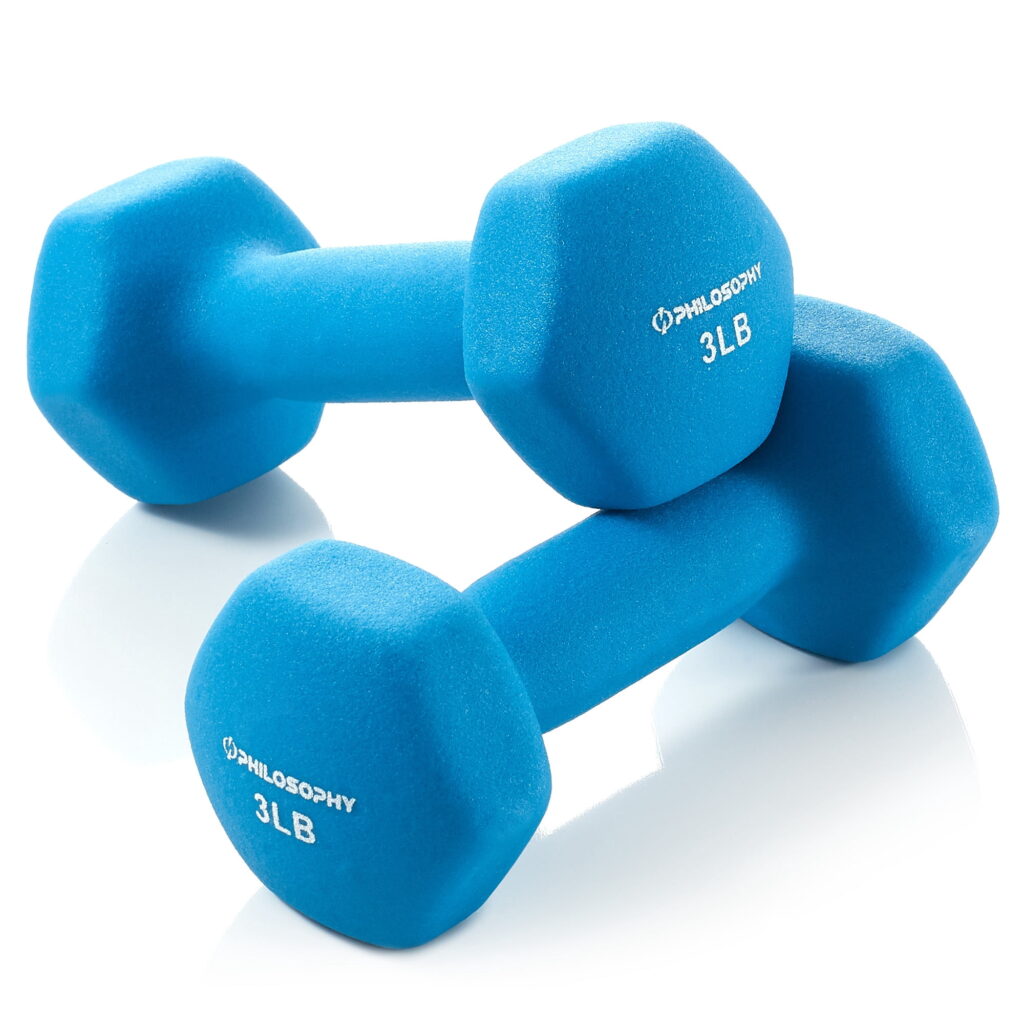 Philosophy Gym Neoprene Dumbbell Hand Weights, 3 LB Pair - 6 LB Total