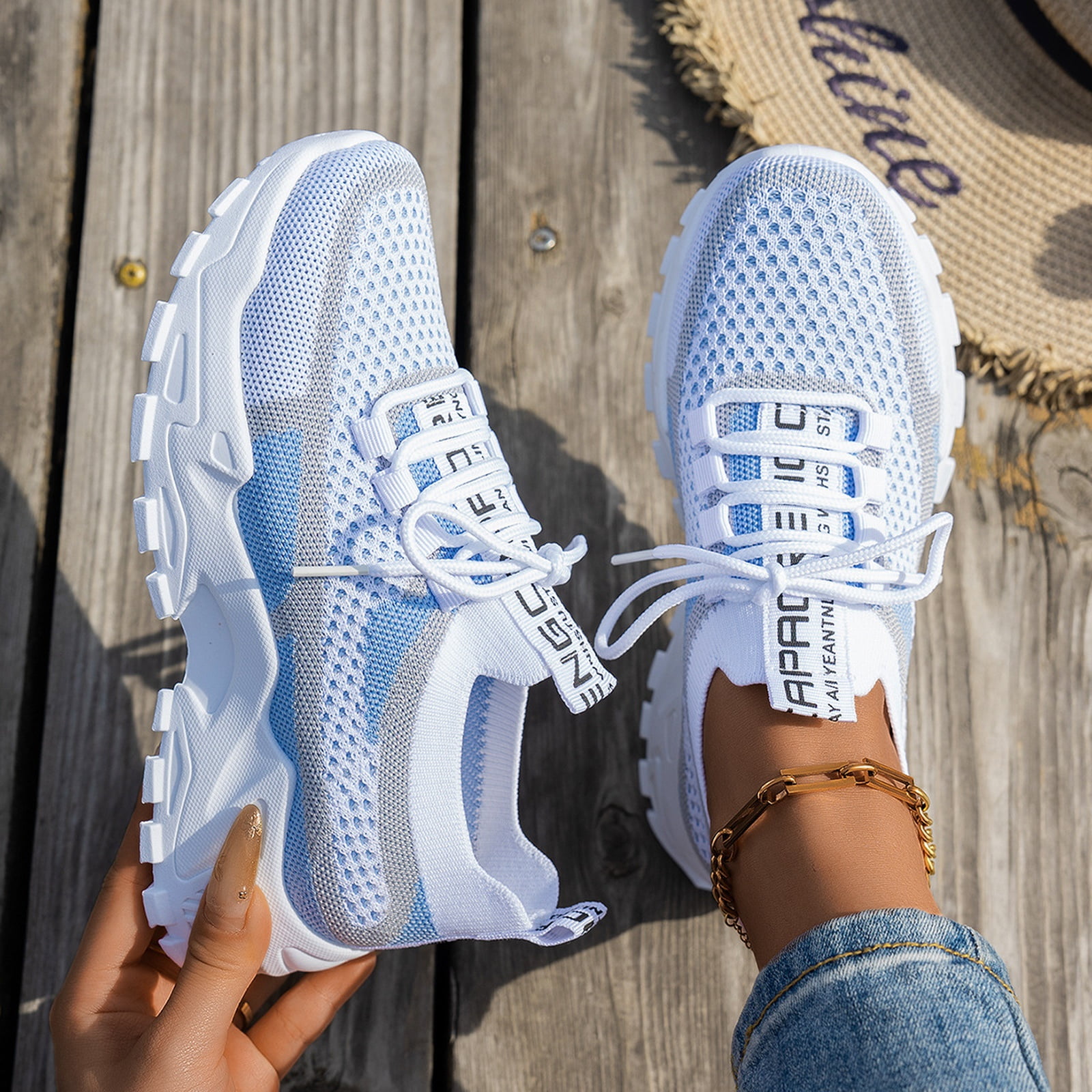 Willtoo Womens Tennis Shoes for Walking, Slip-On Knit Mesh Running Shoes, Women Shoes 2026 New Sneakers Breathable White