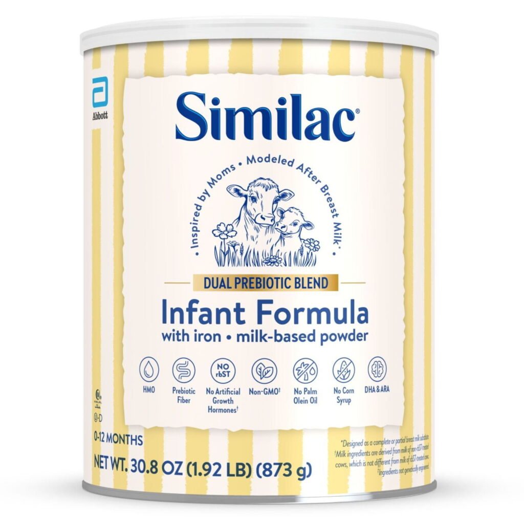 Similac Dual Prebiotic Blend Powder Baby Formula, 0-12 Months, 30.8-oz Can