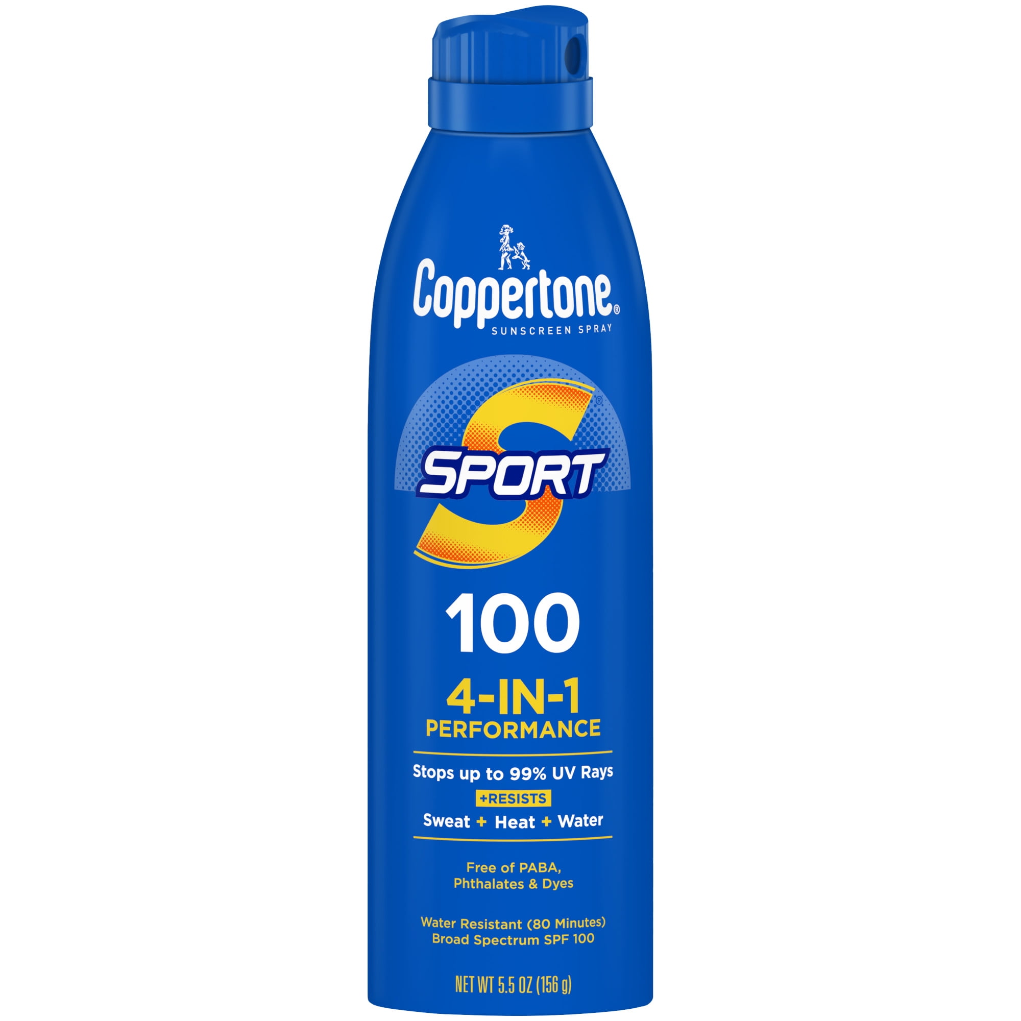 Coppertone Sport Sunscreen Spray, SPF 100 Spray Sunscreen, 5.5 oz