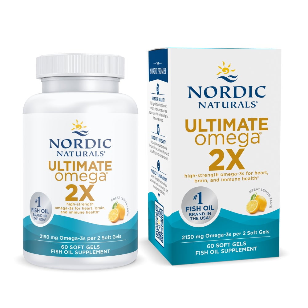 Nordic Naturals Ultimate Omega 2X Softgels, Lemon, 2150 Mg, Fish Oil, 60 Ct