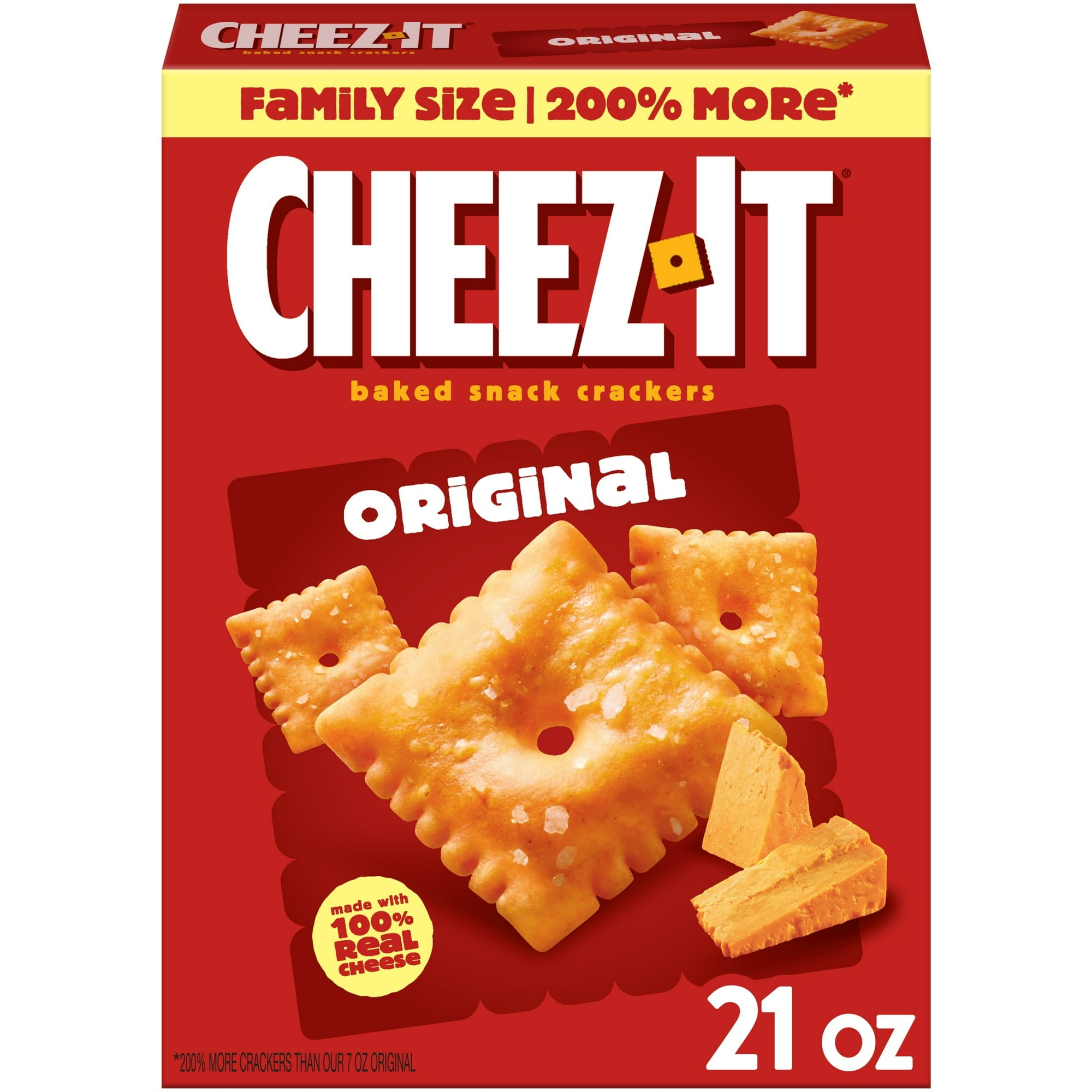 Cheez-It Original Baked Snack Crackers, Lunch Snacks, 21 oz