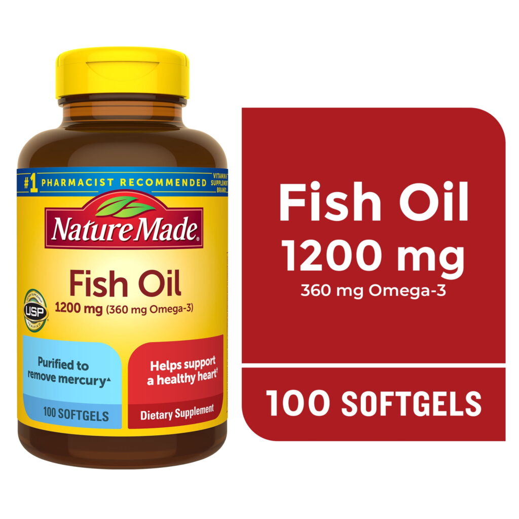 Nature Made Fish Oil 1200 mg Softgels, Fish Oil Supplements, 100 Count