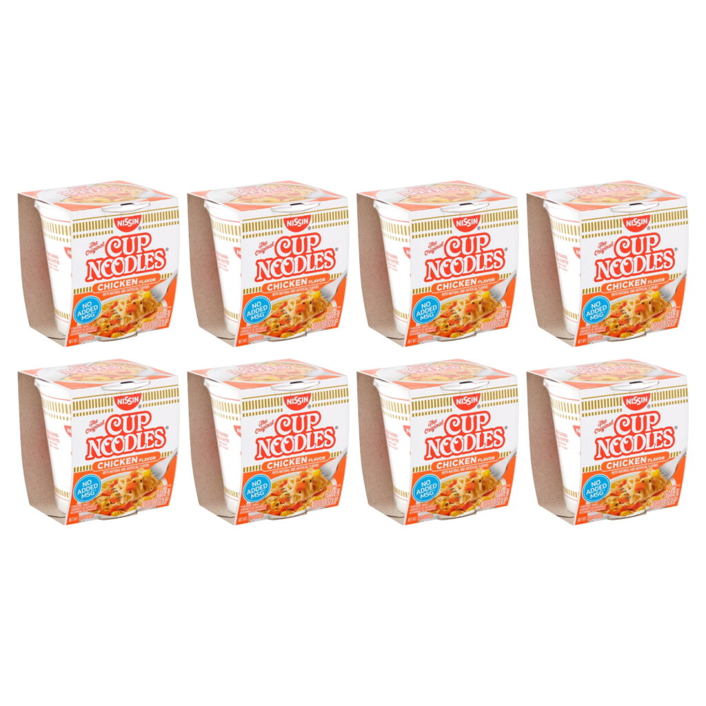 (8 pack) Nissin Foods Cup Noodles Ramen Noodle Soup, Chicken Flavor, 2.25 oz Cup, Shelf-Stable