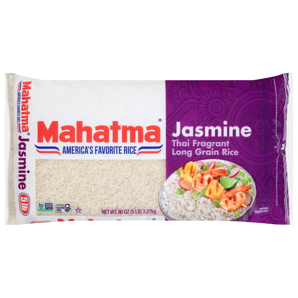 Mahatma Jasmine Rice, Thai Fragrant Long Grain Rice, Gluten Free, 80 oz Bag (5 lbs)