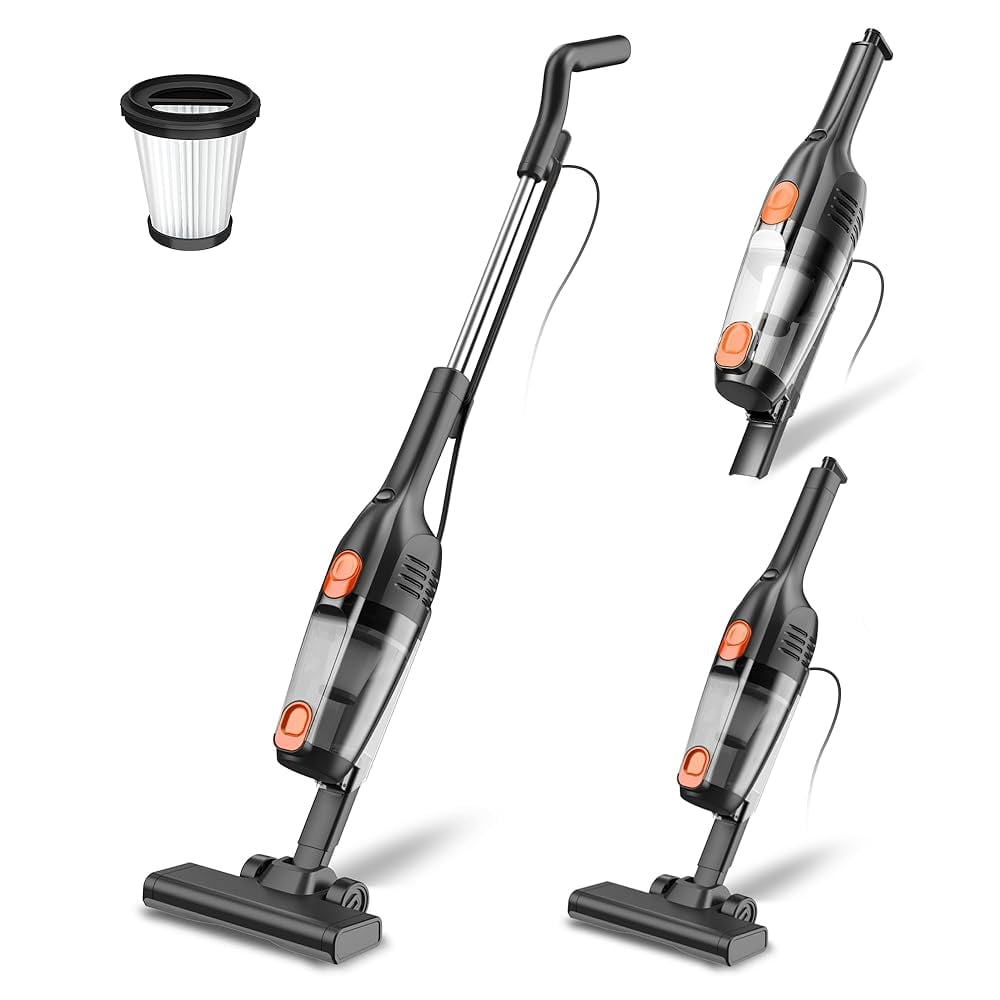 Homadio Corded Stick Vacuum Cleaner, Upright/Handheld 3-in-1 Lightweight Vacuum with HEPA Filter for Hard Floor, Carpet and Pet Hair, 1L Dust Cup