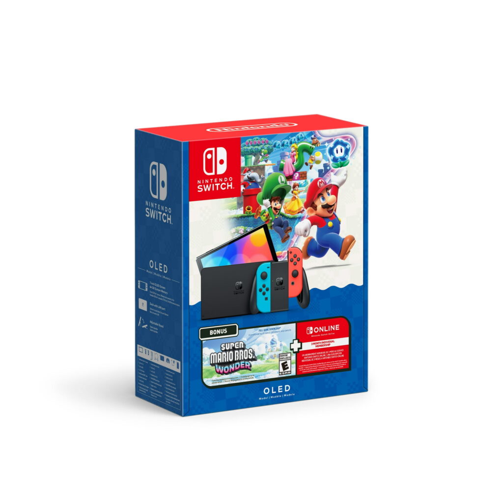 Nintendo Switch OLED Model Wonder Bundle with Super Mario Bros. Wonder, 64 GB