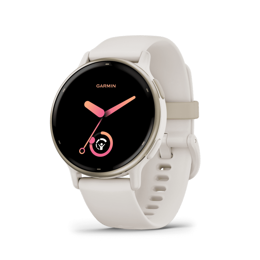 Garmin vívoactive 5 Fitness-Tracking Smartwatch with Aluminum Bezel and Silicone Band, Ivory