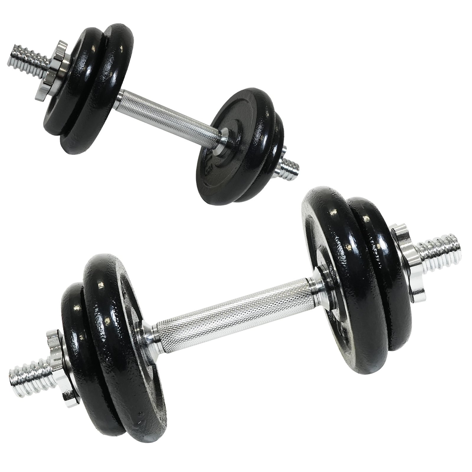 PRCTZ 40lb Adjustable Dumbbell Set, Chrome & Black