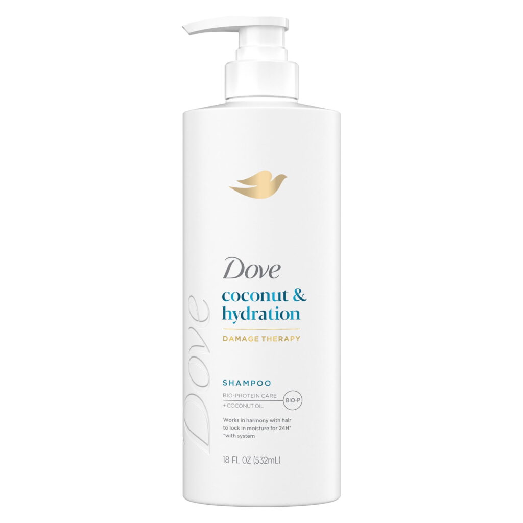 Dove Shampoo for Dry Hair Coconut & Hydration with Bio-Protein Care Technology and Coconut Oil, 18 Fl Oz