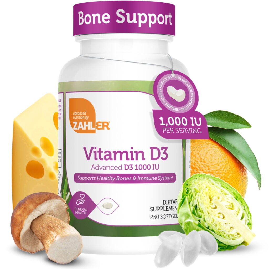 Zahler Vitamin D3 1000 IU, 250 Softgels, Advanced D3 Formula, Immune Support, Bone & Muscle Health, Vitamin D Supplement