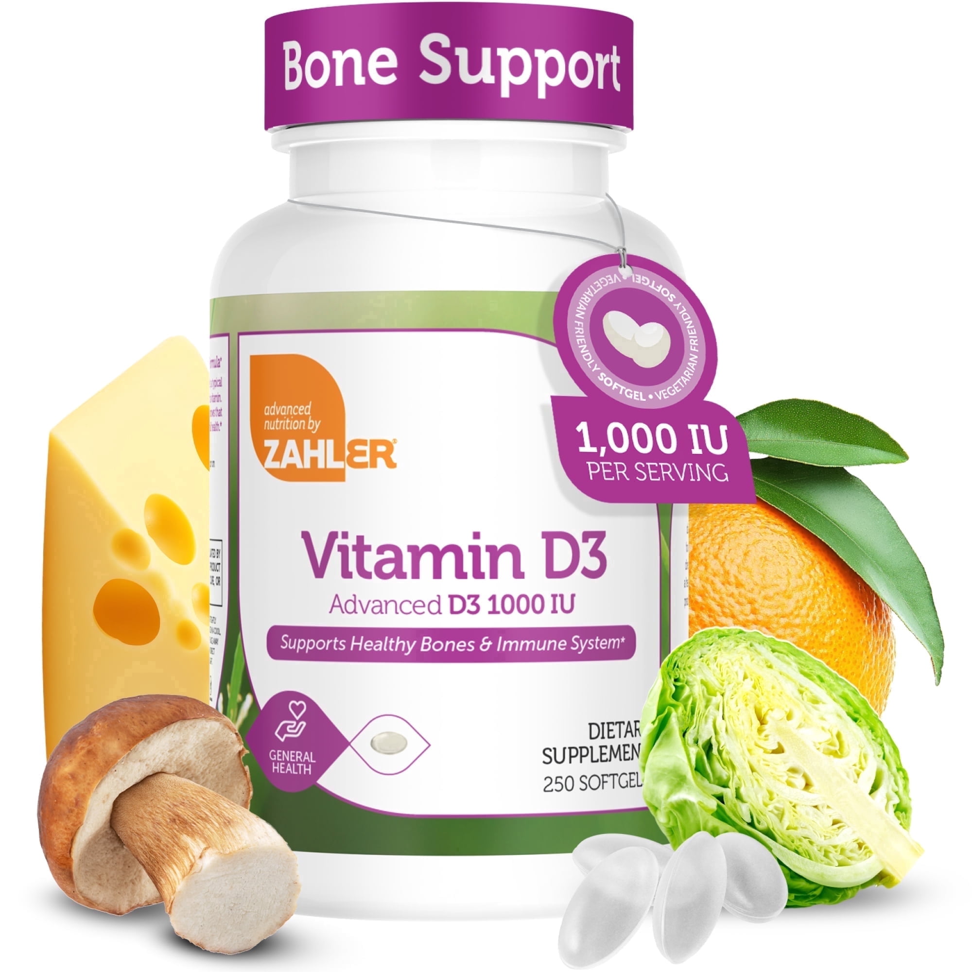 Zahler Vitamin D3 1000 IU, 250 Softgels, Advanced D3 Formula, Immune Support, Bone & Muscle Health, Vitamin D Supplement