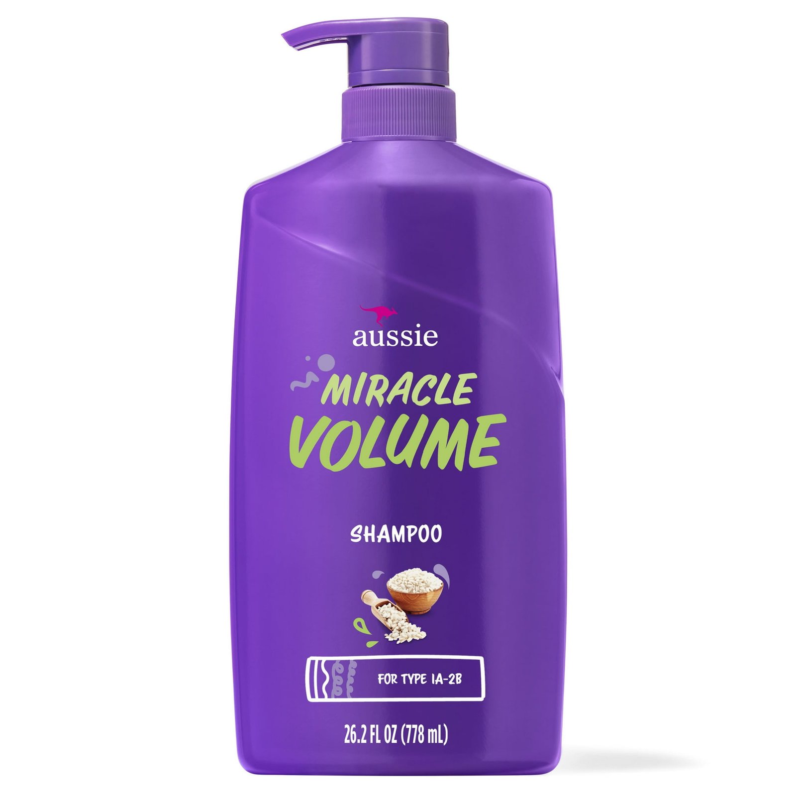 Aussie Miracle Volume with Plum & Bamboo, Paraben Free Shampoo, 26.2 fl oz