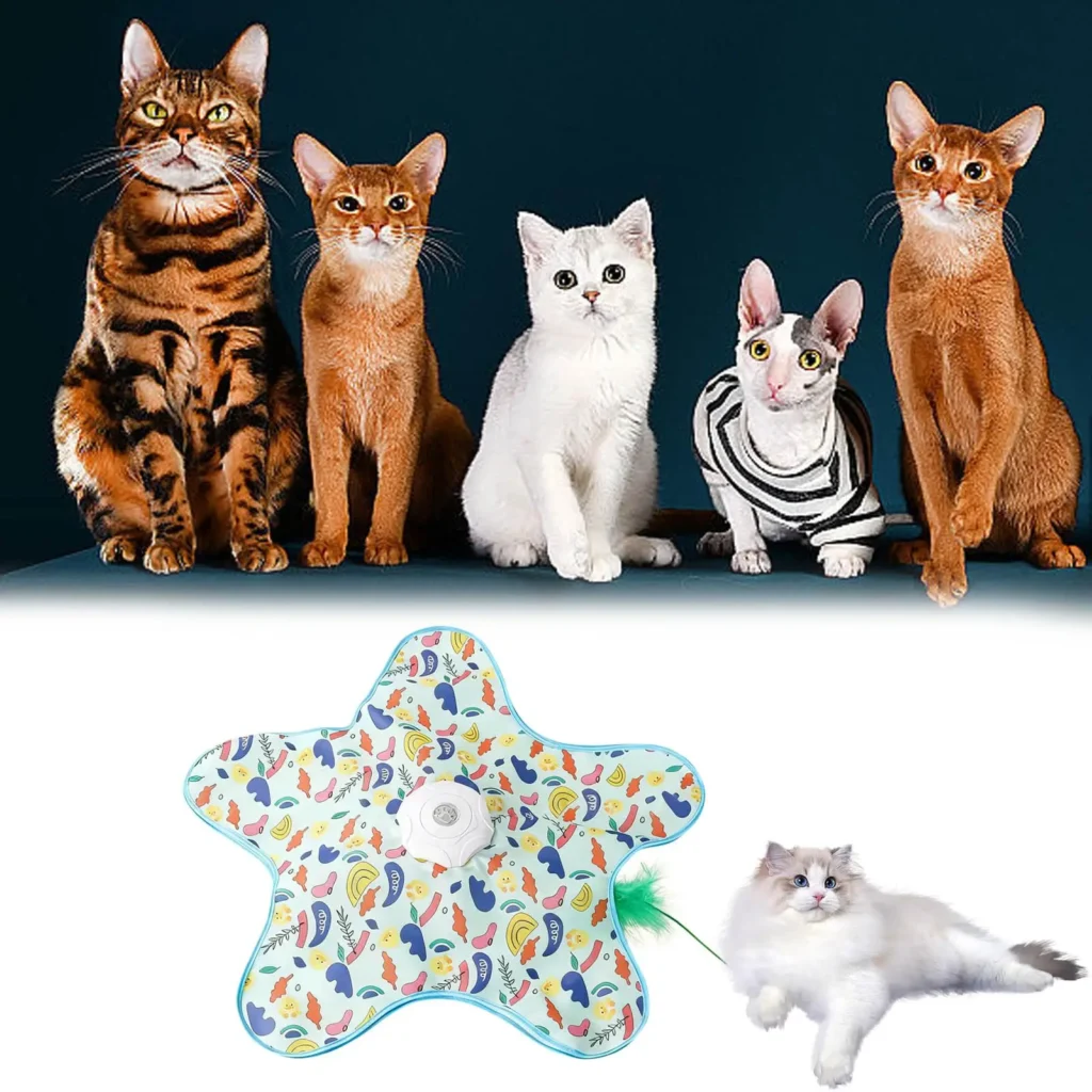 Smart Hide and Seek Cat Toy Electric Thermal Sensing Cat Catch Cover Real Mouse Squeaky Touch Activated Feather Teaser Wand
