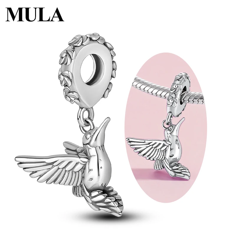 MULA 925 Sterling Silver Peak Bird Charm Bead Pendant Dangle Fit Original Bracelet Necklace DIY Charm Women Man Fashion Jewelry