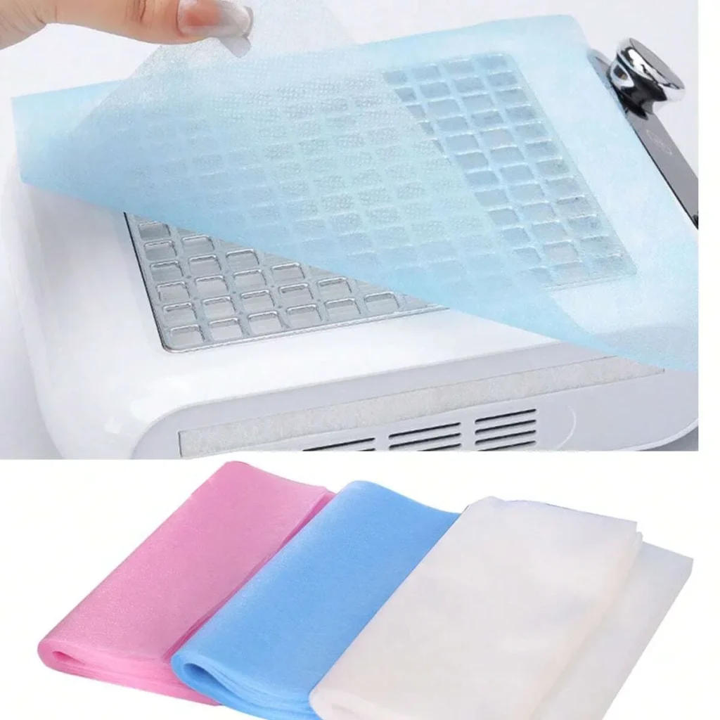 100Pcs Per Lot 20 24cm Disposable Nail Dust Collector Filter Paper High Efficiency Dustproof Replacement Pad For Nail Vacuum Cleaner