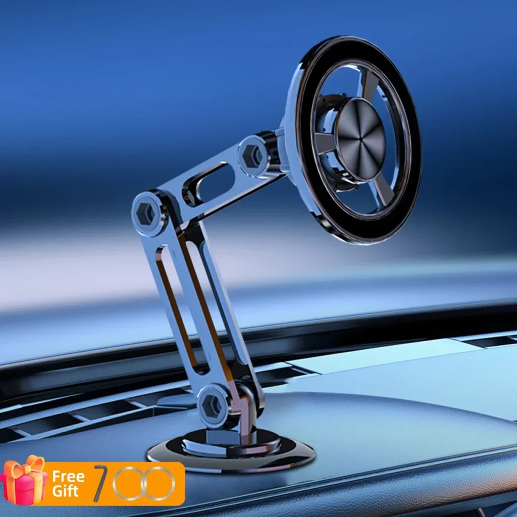 720 Rotate Metal Magnetic Car Phone Holder Foldable Magsafe Phone Stand Air Vent Magnet Mount GPS Support For All Phones