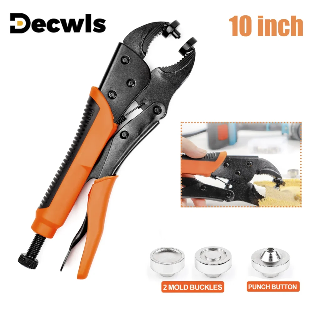10inch Heavy Duty Snap Installation Pliers, Adjustable Magnetic Snap DIY Fastener Tool, 15mm Snap Sewing, Canvas Hand Punch Tool