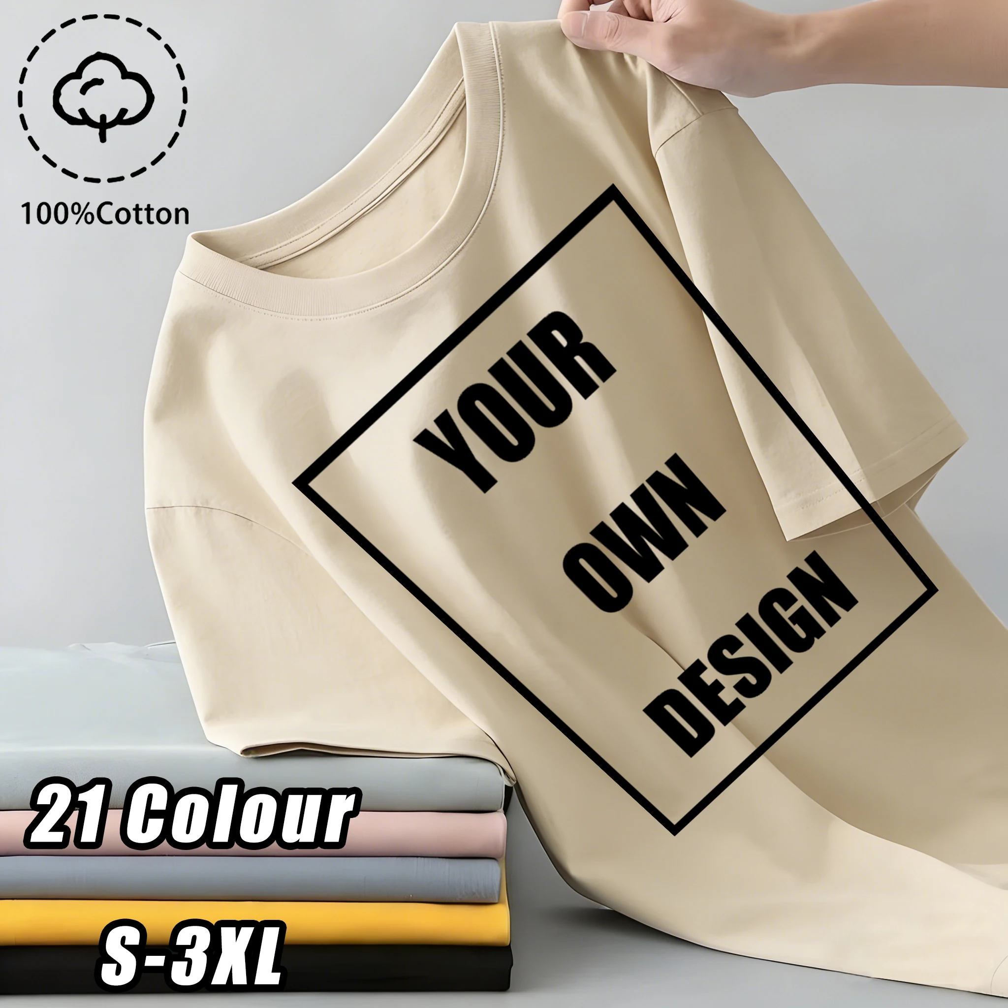 Men's Personalized T-shirt 100%Cotton Tee Custom Shirt Make Your Design Logo Text Men Women Design Your Gift Couple Tshirt