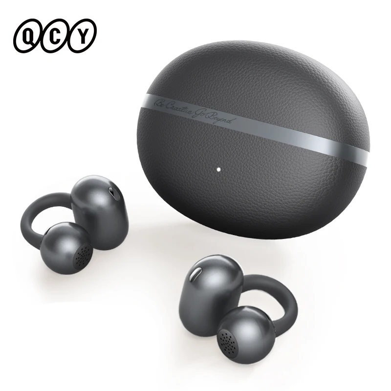 QCY Crossky C50 Open Ear Wireless Earbuds Bluetooth 6.0 Comfort Clip On Sports Earphone 4 Mic AI Clear Call Bass Boost Headphone