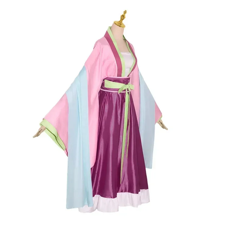 2026 New Maomao Cosplay Costume Wig Anime The Apothecary Diaries Pink Dress Halloween Party for Women
