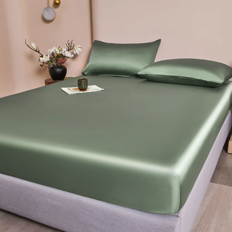 Mulberry Silk Fitted Sheet Natural Silk Bed Cover Queen King Size Bed Cover Customized Size Luxury High-End Silk Bedding Sheets