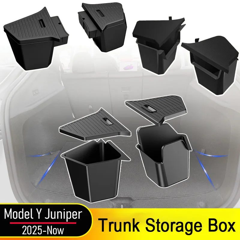 For Tesla Model Y Juniper 2025 2026 Car Trunk Side Storage Box Cover Plate Organizer Car Trunk Side Storage Box Refit Accessorie
