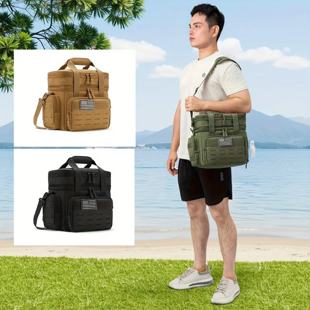 18L Large-Capacity Tactical Lunch Bag, Insulated Cooler Box - For Work Commutes, Outdoor Camping, Self-Driving Trips