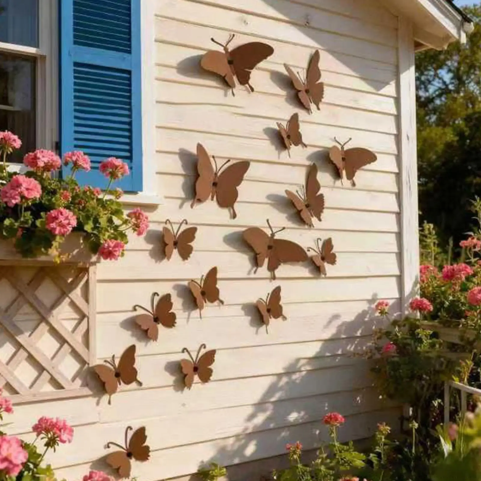 Metal Butterfly Wall Decor 15 Piece Set Aesthetic Wall Art for Girls Room Bedroom Nursery Bathroom Garden Outdoor Party Decor