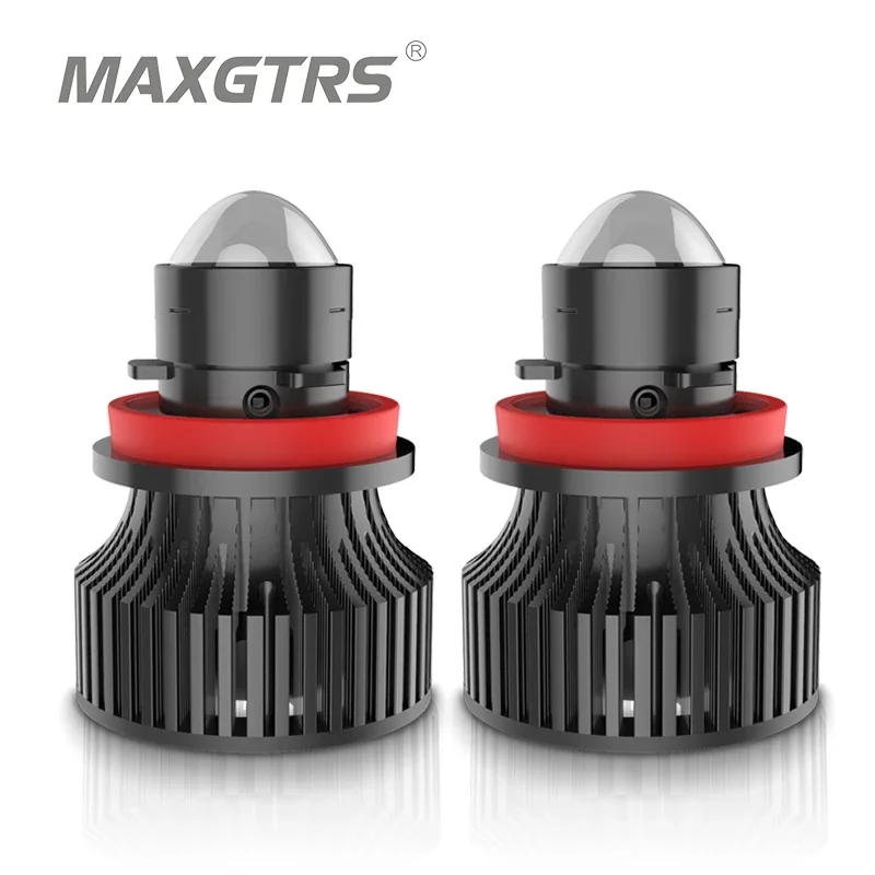 2pcs Automotive H7 H11 9005 9006 Laser Headlight Bulb Mini Projector Lens Light Auto LED Fog Light 3000K Gold LED H7 H8 HB3 HB4